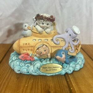 Whimsical Submarine Figurine with Sea Creatures